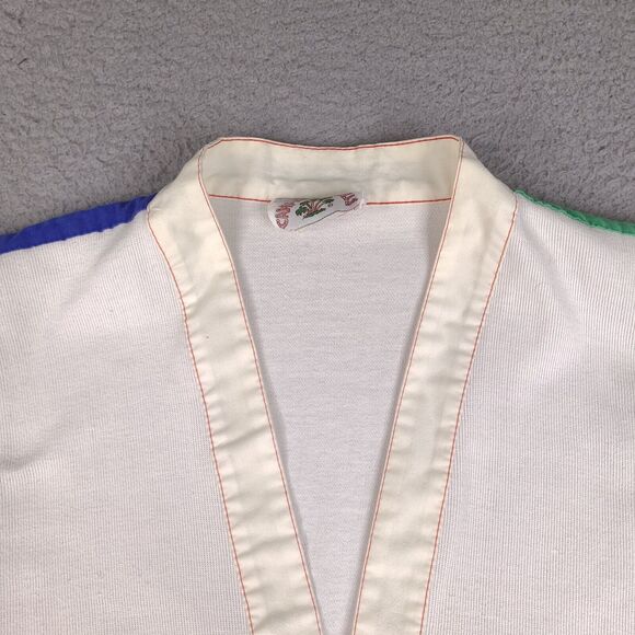 Vintage Camp Beverly Hills Sweater Cardigan Adult Large White Long Sleeve Button - Picture 4 of 16